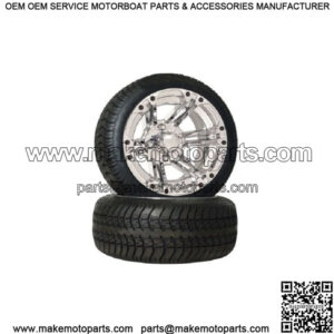 Set of (4) 12" Chrome SS Golf Cart Car SS212 SS112 Wheels & Low Profile Tires