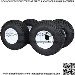 8" WHITE STEEL GOLF CART WHEELS AND 18X8.50-8" 4 PLY TURF TIRES ATW-003- (SET OF 4)