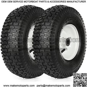13x5.00-6 Tire and Wheel with Inner Tube, 13x5-6 Lawn Mower Tractor Turf Tire with Rim, 3" Centered Hub, 3/4" Bushing, Set of 2
