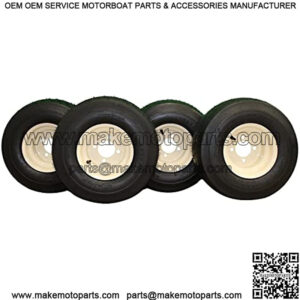 18x8.50-8 with 8x7 Beige/Tan Wheel Assembly for Golf Cart and Lawn Mower (Set of 4)