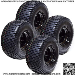 Set of 4 18x8.50x8 ATV Golf Go Cart Lawn Mower Tractor P322 Turf Tire Rim Assembly Black Steel Wheels 18" All Terrain Tires Compatible with EZGO Club Car Yamaha E-Z-GO Golf Cart