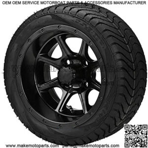 12" Tremor Matte Black Wheels and Low Profile 215/35-12 DOT Tires - Set of 4