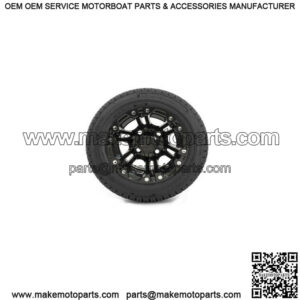 Set of 4 10" Specter Matte Black Golf Cart Wheels on 205/50-10 (18") Tires