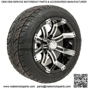 Set of 4 12" Tempest Black/Machined Golf Cart Wheels & 205/30-12 (18") Tires