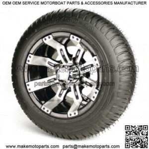 Set of 4 - 10 inch Tempest Golf Cart Wheels on Low Profile Street Tires