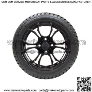 12" Matte Black Golf Cart Wheels on 215/35-12 (18") DOT Tires-Set of 4