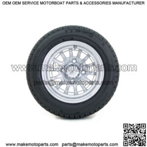 10" Medusa Silver Machined Golf Cart Wheels on 205/50-10 (18") Tires-Set of 4