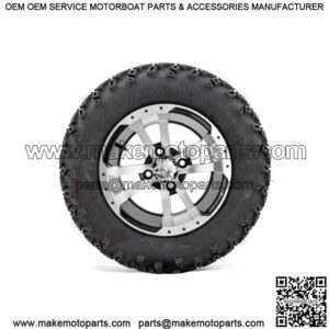 12" Storm Trooper Black/Machined Lifted Golf Cart Wheels on 22" Tires-Set of 4