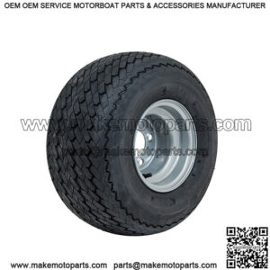 Set of 4 Golf Cart Tire Wheel Assembly 8" Topspin Sawtooth with Silver Steel