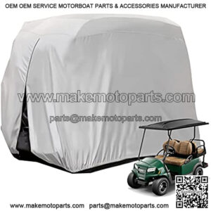 4 Passenger Golf Cart Cover, Heavy Duty Outdoor Cover for Ez Go Club Car Yamaha Golf Carts, Waterproof Sunproof Dustproof (Up to 112 Inch)
