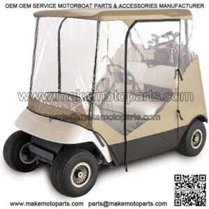 Classic Accessories Fairway Travel 4-Sided 2-Person Golf Cart Enclosure, Tan
