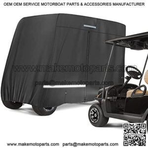 Golf Cart Covers 2/4 Passenger Compatible with EZGO, Club Car, and Others, 420D Waterproof Windproof Outdoor All-Weather Full Golf Cart Cover