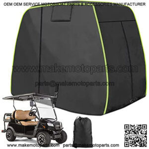 2/4 Passenger Golf Cart Cover Fits EZGO, Club Car, Yamaha Golf Carts with Reflective Strips, All Weather Protection/Waterproof /Snowproof/Windproof/Sunproof/Full Gold Cart Covers