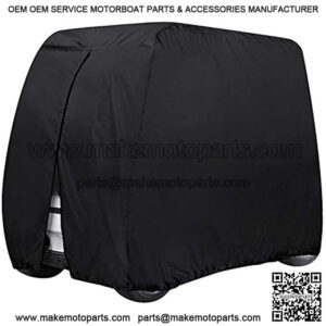 Golf Cart Cover 4 Passenger Heavy Duty, 420D Waterproof Golf Cart Covers Extended Roof for EZ GO Club Car Yamaha Golf Carts, Outdoor Sunproof Dustproof 4 Seat Club Car Cover (Up to 112 Inch)