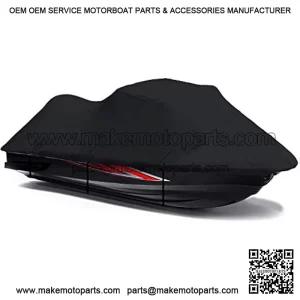 Black 600 Denier Jetski Cover Compatible for Yamaha FZR 2009 2010 2011 2012 2013 2014 2015 2016 Jet Ski PWC Watercraft Cover