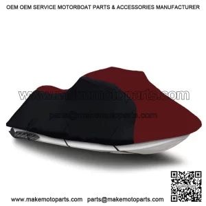 Black/Burgundy Jet Ski PWC Cover for Yamaha WaveRunner FX Cruiser SVHO 2014 2015 (For: 2014 Yamaha SVHO)