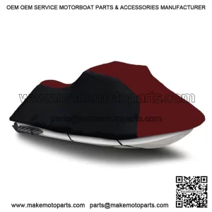 Black/Burgundy Jet Ski PWC Cover for Yamaha WaveRunner FX Cruiser SVHO 2014 2015 (For: 2015 Yamaha SVHO)