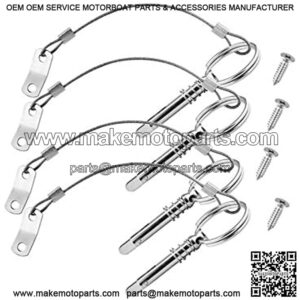 Boat Bimini Pins Quick Release Stainless with Lanyard Bimini Top Boat Canopy Pins 4PCS W/Screws