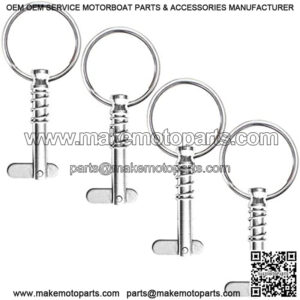 4 Pack Quick Release Pin 1/4" Diameter w/Drop Cam & Spring, Usable Length 0.9", Full 316 Stainless Steel, Bimini Top Pin, Marine Hardware, All Parts are Made of 316 Stainless Steel