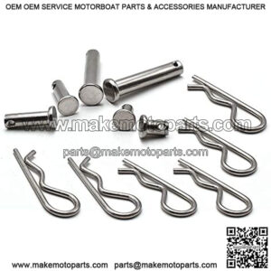 12pcs M8 Clevis Pin and M3 X 60 R Shape Cotter Pin Assortment Kit, 304 Stainless Steel Single Hole Flat Head Pin Cotter Pin Hairpin for Hitch Pin Lock Systems