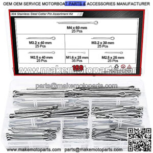 160PCS 304 Stainless Steel Cotter Pin Assortment Kit