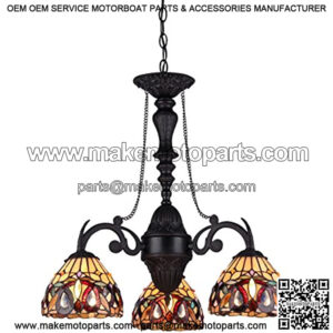 Chloe Lighting CH33353VR21-DC3 Serenity Tiffany-Style Victorian 3-Light Mini Chandelier, 25.8 x 20.5 x 20.5", Bronze