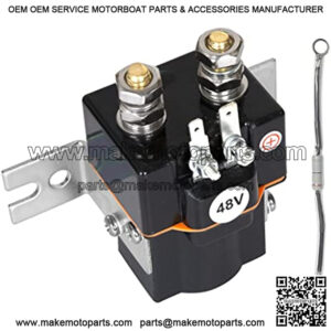 48V Golf Cart Solenoid, 4 Terminal Solenoid Coil with Resistor Assembly, Fits Club Car DS 1995 Up and Precedent 2004-2008, Replace OEM 101908701 102774701, 5722, 16077, SW80-1275P, 1014947
