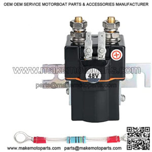 Golf Cart 48V Solenoid Assembly for Golf Cart Club Car DS (1995 Up) Precedent (2000 Up) 4 Terminals with Solenoid Resistor Replace Part 101908701 101494
