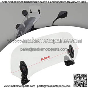 368mm Motorcycle Adjustable Windshield Extension Universal Clip-on Windscreen Transparent brown