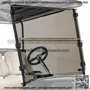 EZGO TXT Golf Cart Folding Windshield with Quick Disconnect Mounting System | Clear Acrylic | Compatible with 2014-2021 TXT & Valor Models