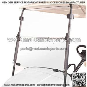 Golf Cart Folding Windshield for EZGO TXT 1995-2013, Impact Resistant Clear Polycarb Split