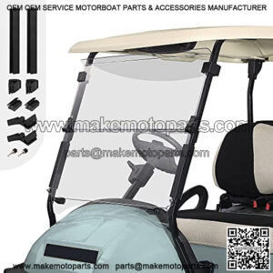 Golf Cart Windshield for Club Car Precedent Gas or Electric(04-Up), Clear/Tinted Fold Down Windshield Anti-UV Impact Resistant - 37.5" W X 33.6" H