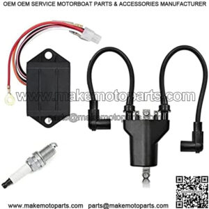 Ignition Coil, AC CDI Ignitor (AC type), Spark Plug Compatible with 1991-2002 EZGO Golf Cart 4 Cycle Gas Replace# 26652-G01, 72562-G01, EPIGC107