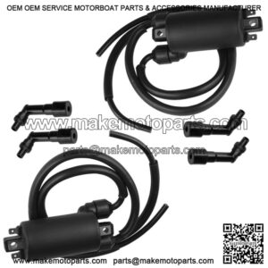2x Ignition Coil w/ Spark Plug Cap for Honda Goldwing GLI1100 GLI1000 1979-1981