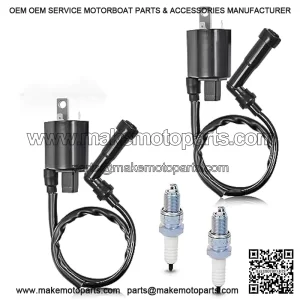Ignition Coil Pack R+L & spark plug + Cap For Yamaha Virago 700 750 1000 1100 XV700 XV750 XV1000 XV1100 1984-1999