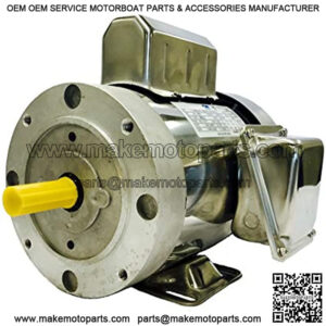 SMC YCN5654BX 1 HP Stainless Steel Boat Lift Motor, 1725RPM, 1.15 Service Factor, 56C Frame, TEFC, 115/230V, SST Boat Hoist Motor