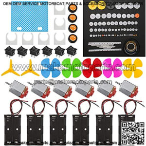 6 Set DC Motor Kit, Rectangular Electric 1.5-3V 24000RPM Mini Motor with 86 Pcs Plastic Gears, 2 x AA Battery Holder, Bracket, Rocker Switch, Shaft Propeller, Wheels for DIY Science Projects