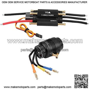 Dilwe RC Motor, 3380KV Sensorless Motor & 29S Water Cooling Jacket & 70A Brushless ESC for RC Boat RC Model Parts Accessories