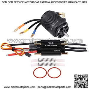 Motor Set, 4 Poles 3660 4300KV Motor with 90A Waterproof ESC and 36-S Water Cooling Jacket for RC Boat DIY High Purity Copper Windings Maximizes Efficiency