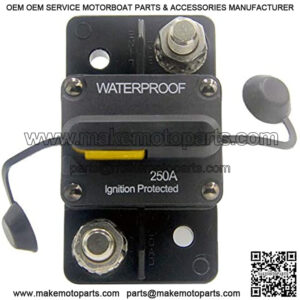 250 Amp Circuit Breaker, Marine Trolling Motors Boat ATV Manual Power Fuse Rest, Waterproof (250A) 12V-48VDC (No Manual Button Disconnect)