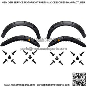 Golf Cart Front Rear Fender Flares for EZGO RXV 2008-2015 Gas/Electric Carts Block The Splashing Sludge. Rigid Molded Plastic with StainleSteel Screws (Set of 4pcs)