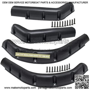 Golf Cart 4 Fender Flares-2 Front and 2 Rear fit Club Car DS Precedent,Yamaha G22 G29,EZGO RXV and TXT with StainleSteel Screw kit
