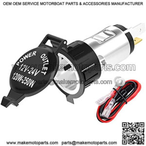 Cigarette Lighter Socket DC 12V Power Outlet Socket 12 Volt Car Cigarette Lighter Replacement Auxiliary with Cover Wiring Harness for Automotive Truck RV Boat Motorcycle