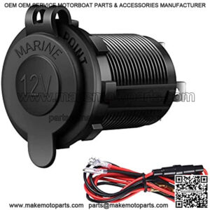 Cigarette Lighter Socket Car Marine Motorcycle ATV RV Lighter SockeOutlet Socket Receptacle 12V Waterproof Plug by ZHSMS