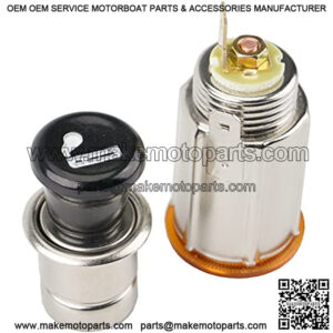 12V Vehicle Eject Button Cigarette Lighter Element Socket Plug Socket Assembly Set for Car Truck Boat Tractor Motorcycle RV ATV Golf Cart