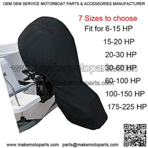 Boat Motor Covers, Outboard Motor Cover with 420D Heavy Duty Oxford Fabric Extra PVC Coating,Waterproof Outboard Engine Covers Fit for Motor 175-225 HP