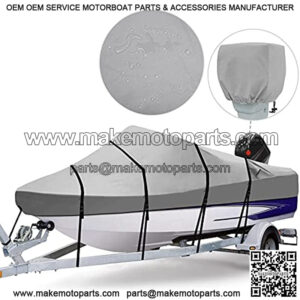 RVMasking 800D 100% Waterproof Boat Cover Trailerable V-Hull Runabouts Outboards and I/O Bass Boat Cover with Motor Cover (Length:20-22' Beam Width: up to 100")