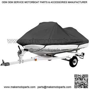 Gray Trailerable PWC Personal Watercraft Cover Covers Fits 2-3 Seat Or 127"-135" Length Fits Waverunner, Sea Doo, Jet Ski, Polaris, Yamaha, Kawasaki Covers (P2B138-GRY)
