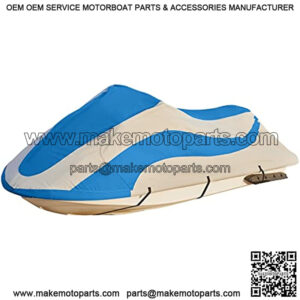 Waterproof Jet Ski Covers, Heavy Duty PWC Cover,Personal Jetski Watercraft Cover fits for Sea Doo,Yamaha,Polaris,Waverunner,Honda,fits from 116''-125'',Blue/Grey