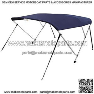 3-4 Bow Bimini Top Boat Cover Sun Shade Boat Canopy Waterproof Stainless Aluminum Frame with Storage Boot for Outdoor